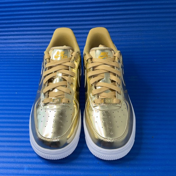 Size 8.5- Women’s Nike Air Force 1 Low Liquid Metallic Gold CQ-6566-700 - Picture 4 of 8